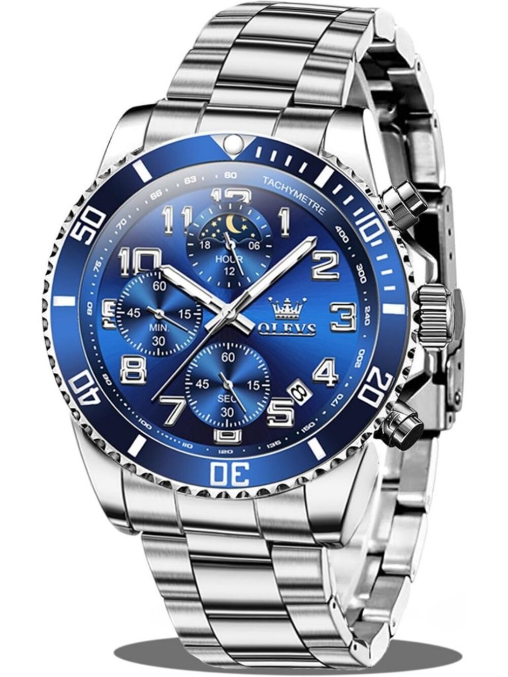 Stylish Men's Stainless Steel Watch - Luxury Big Face, Waterproof Analog